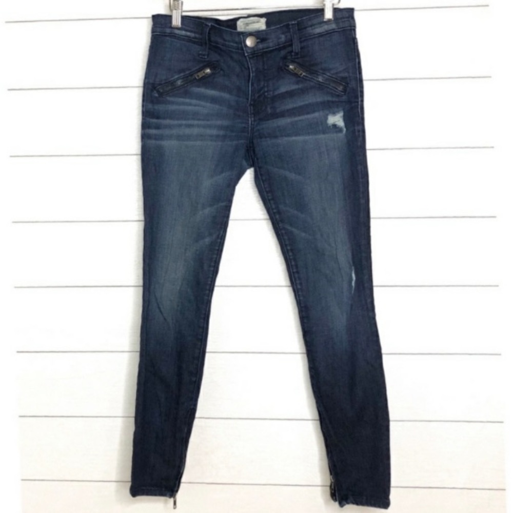 ~Current Elliott "The Silverlake Zip" Skinny Jeans Size 29 Sargent Destroy~ - Picture 13 of 14